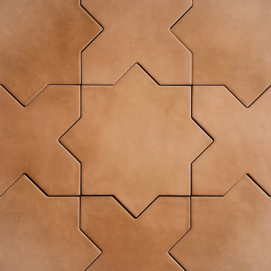 Terracotta 7x7 Matte Star Porcelain Tile (34 pack, 5.31 sq ft/case) by Apollo Tile
