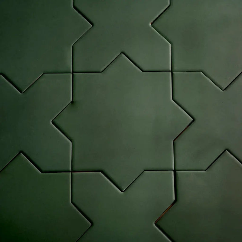 Sage Green 7x7 Matte Star Porcelain Tile (34 pack, 5.31 sq ft/case) by Apollo Tile