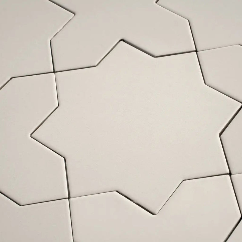 Light Gray 7x7 Matte Star Porcelain Tile (34 pack, 5.31 sq ft/case) by Apollo Tile
