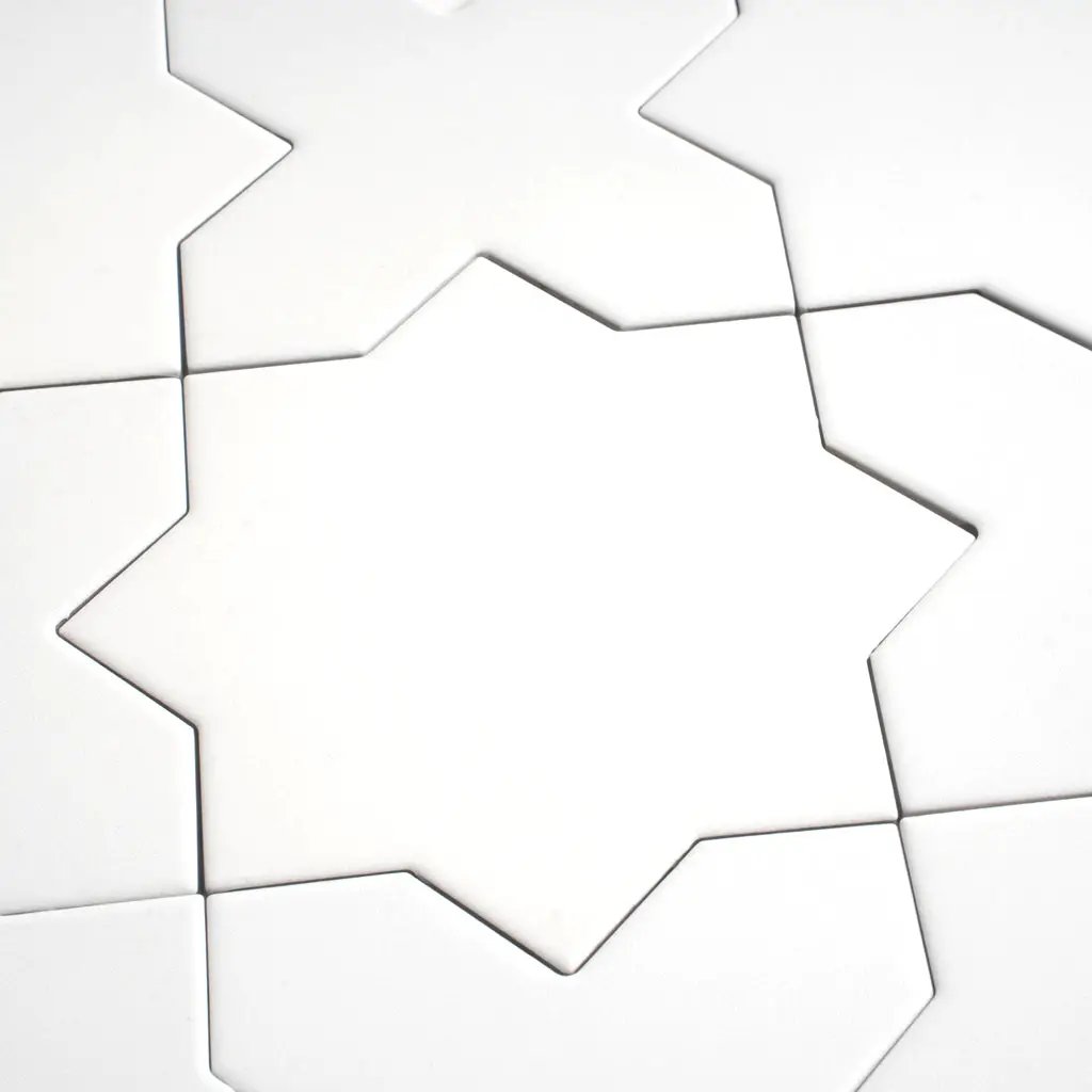 Pure White 7x7 Matte Star Porcelain Tile (34 pack, 5.31 sq ft/case)