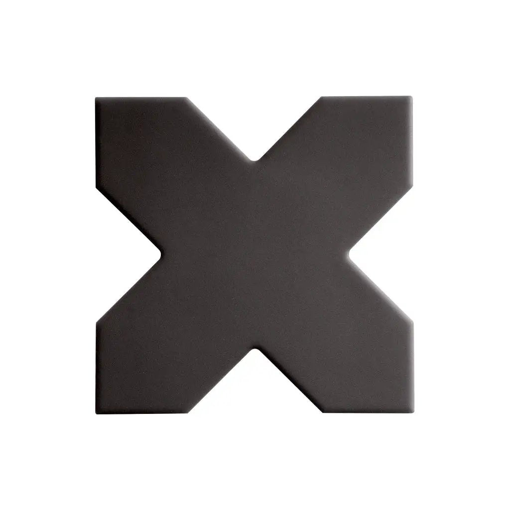 Graphite Black 5x5 Matte Cross Porcelain Tile (34 pack, 5.31 sq ft/case) by Apollo Tile