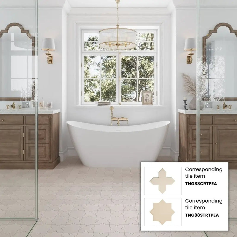 Ecru Taupe 7x7 Matte Star Porcelain Tile (34 pack, 5.31 sq ft/case) by Apollo Tile