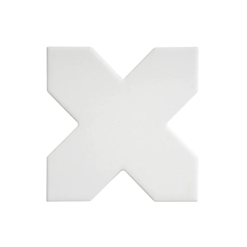 Pure White 5x5 Matte Cross Porcelain Tile (34 pack, 5.31 sq ft/case) by Apollo Tile