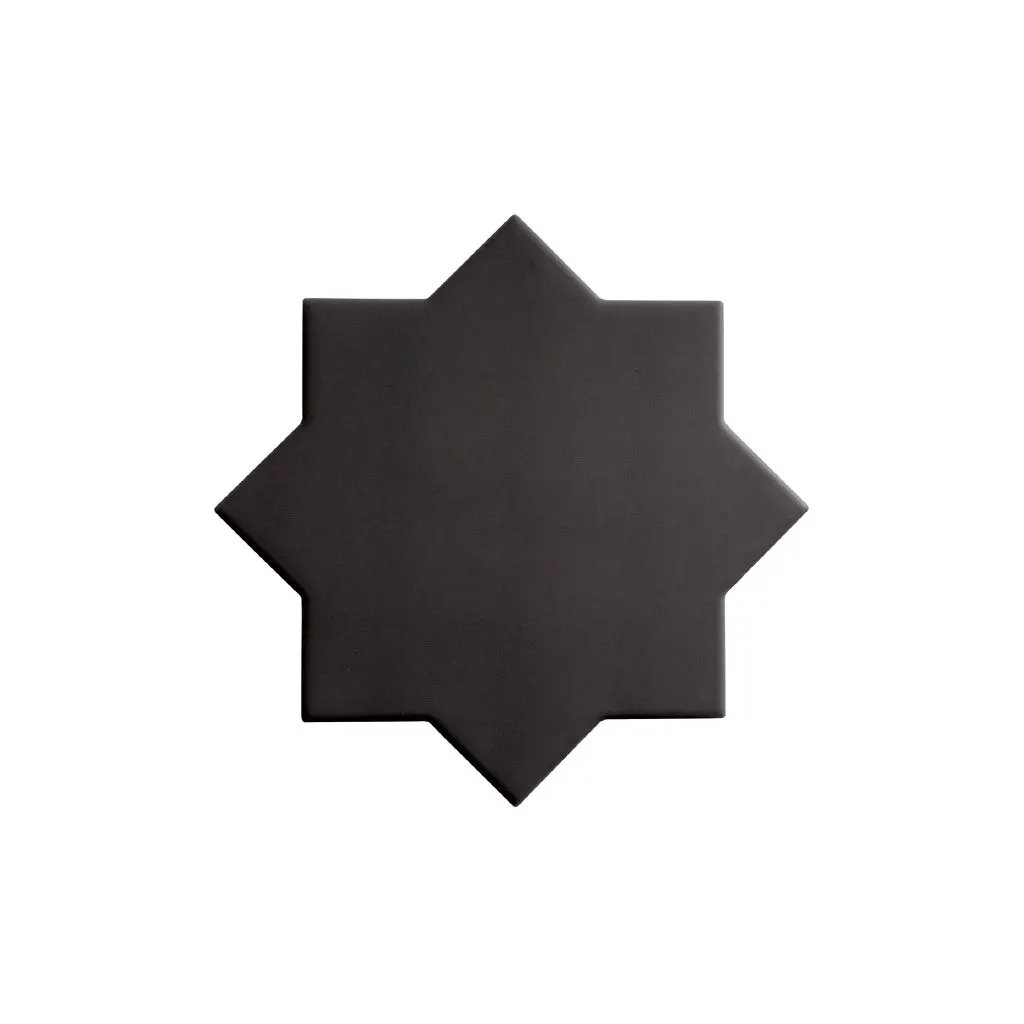 Graphite Black 7x7 Matte Star Porcelain Tile (34 pack, 5.31 sq ft/case) by Apollo Tile