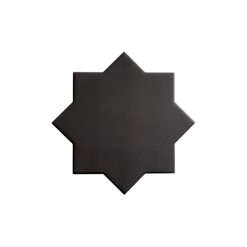 Graphite Black 7x7 Matte Star Porcelain Tile (34 pack, 5.31 sq ft/case) by Apollo Tile