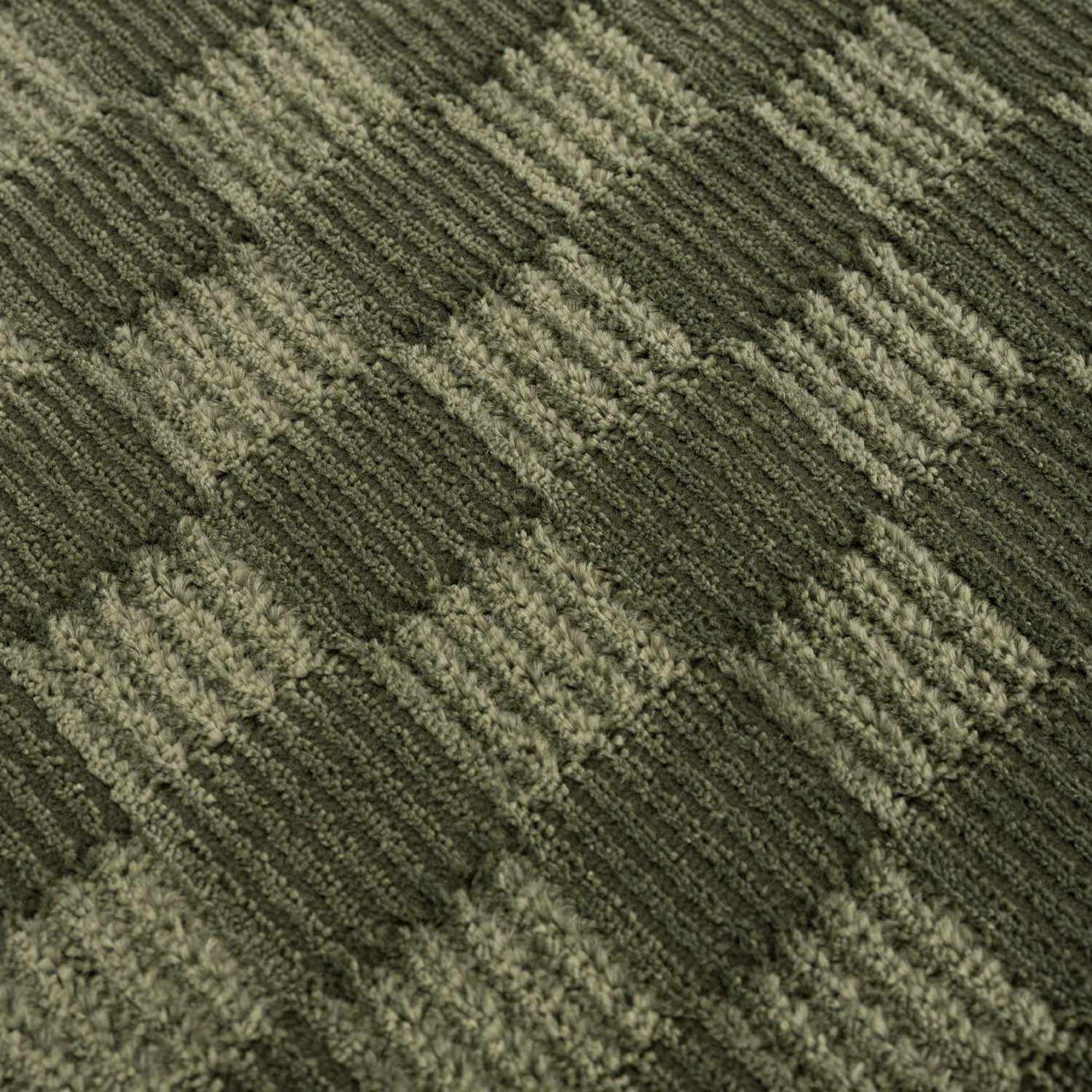 Truls 3D Checkered Washable Rug - Green by Boutique Rugs