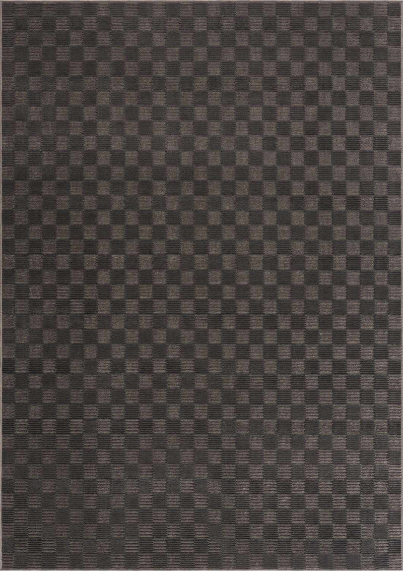 Truls 3D Checkered Washable Rug - Black by Boutique Rugs