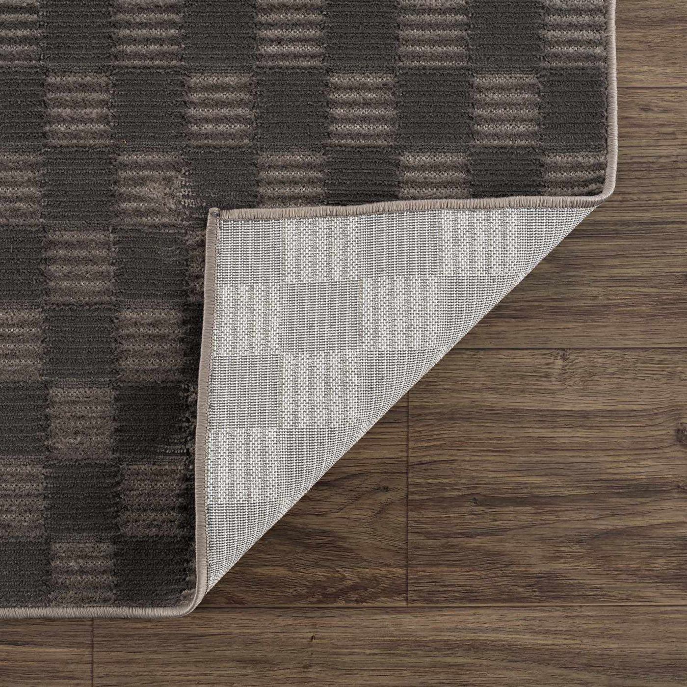 Truls 3D Checkered Washable Rug - Black by Boutique Rugs