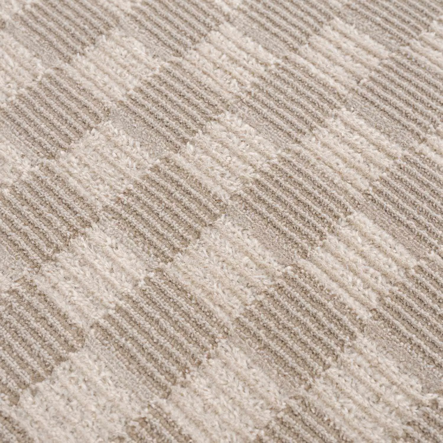 Truls 3D Checkered Washable Rug - Biscotti by Boutique Rugs