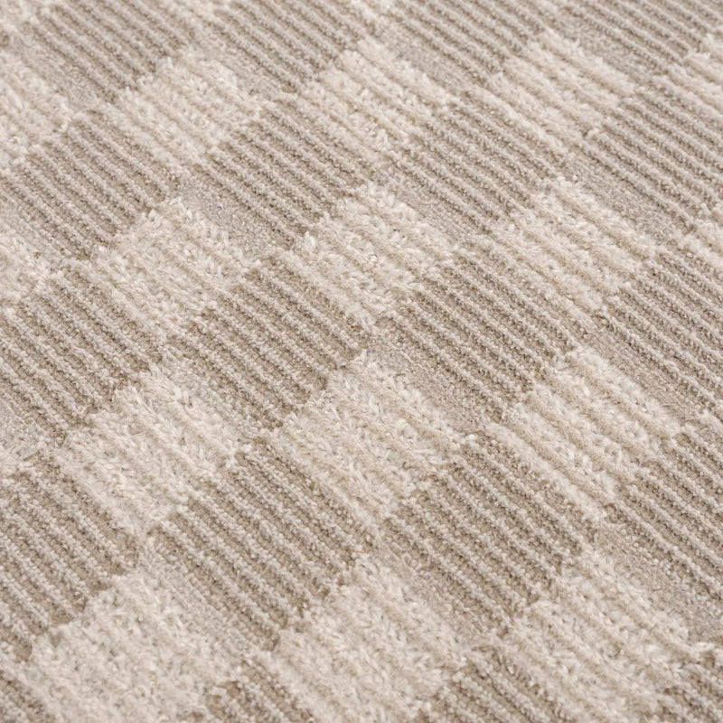 Truls 3D Checkered Washable Rug - Biscotti by Boutique Rugs