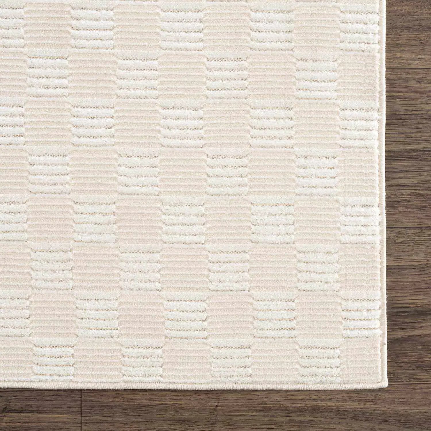 Truls 3D Checkered Washable Rug - Bone by Boutique Rugs