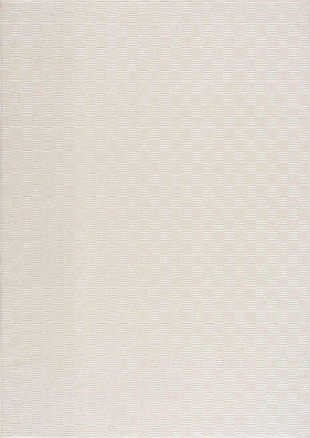 Truls 3D Checkered Washable Rug - Bone by Boutique Rugs