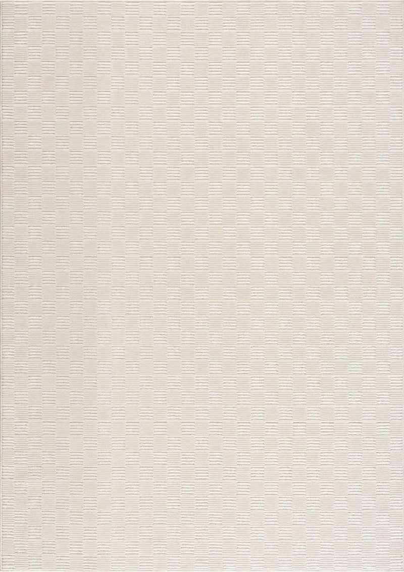 Truls 3D Checkered Washable Rug - Bone by Boutique Rugs