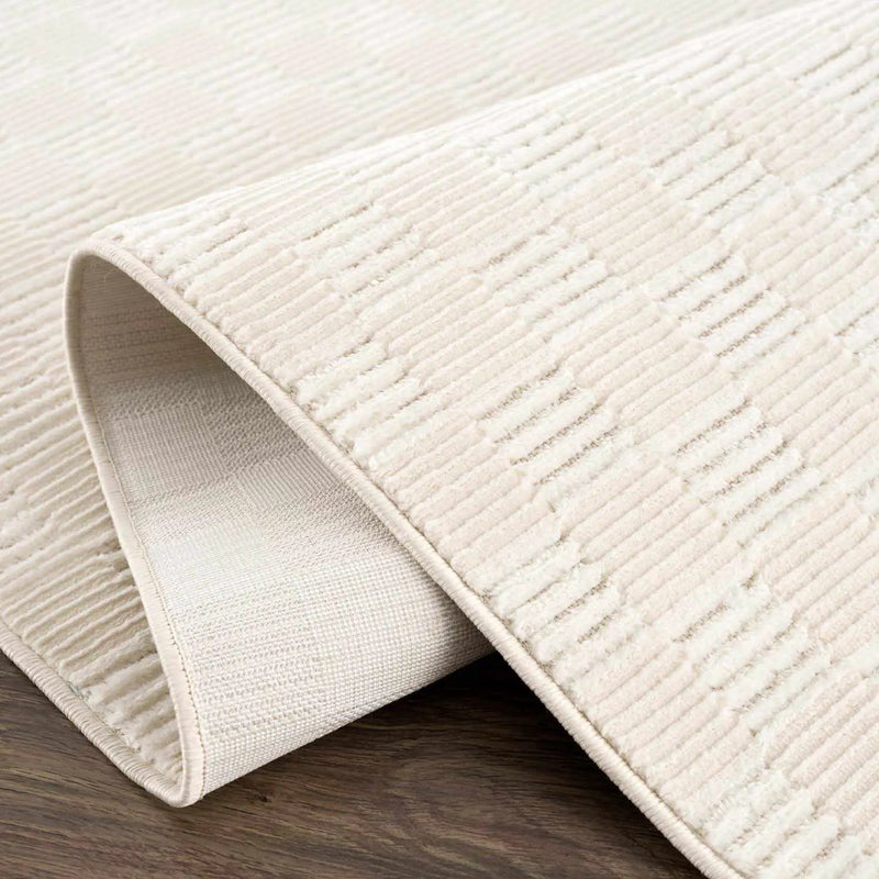 Truls 3D Checkered Washable Rug - Bone by Boutique Rugs