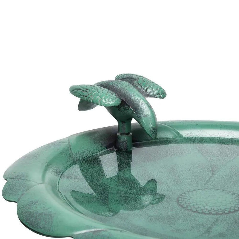 Outdoor Polypropylene Weather Resistant Bird Bath in Dark Green Finish by HomePacific