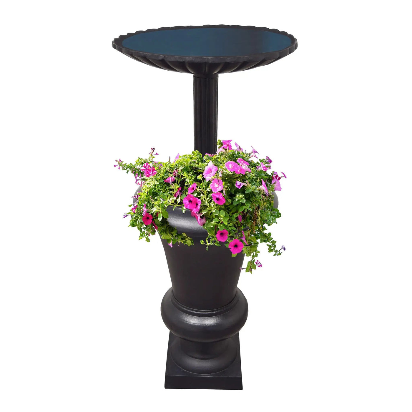 Ornate Round Cast Aluminum Metal 40-in Bird Bath Planter Vase Combo by Sharicks
