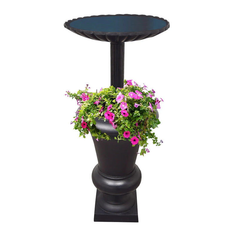 Ornate Round Cast Aluminum Metal 40-in Bird Bath Planter Vase Combo by Sharicks