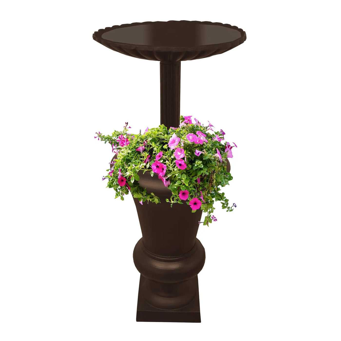 Ornate Round Cast Aluminum Metal 40-in Bird Bath Planter Vase Combo by Sharicks