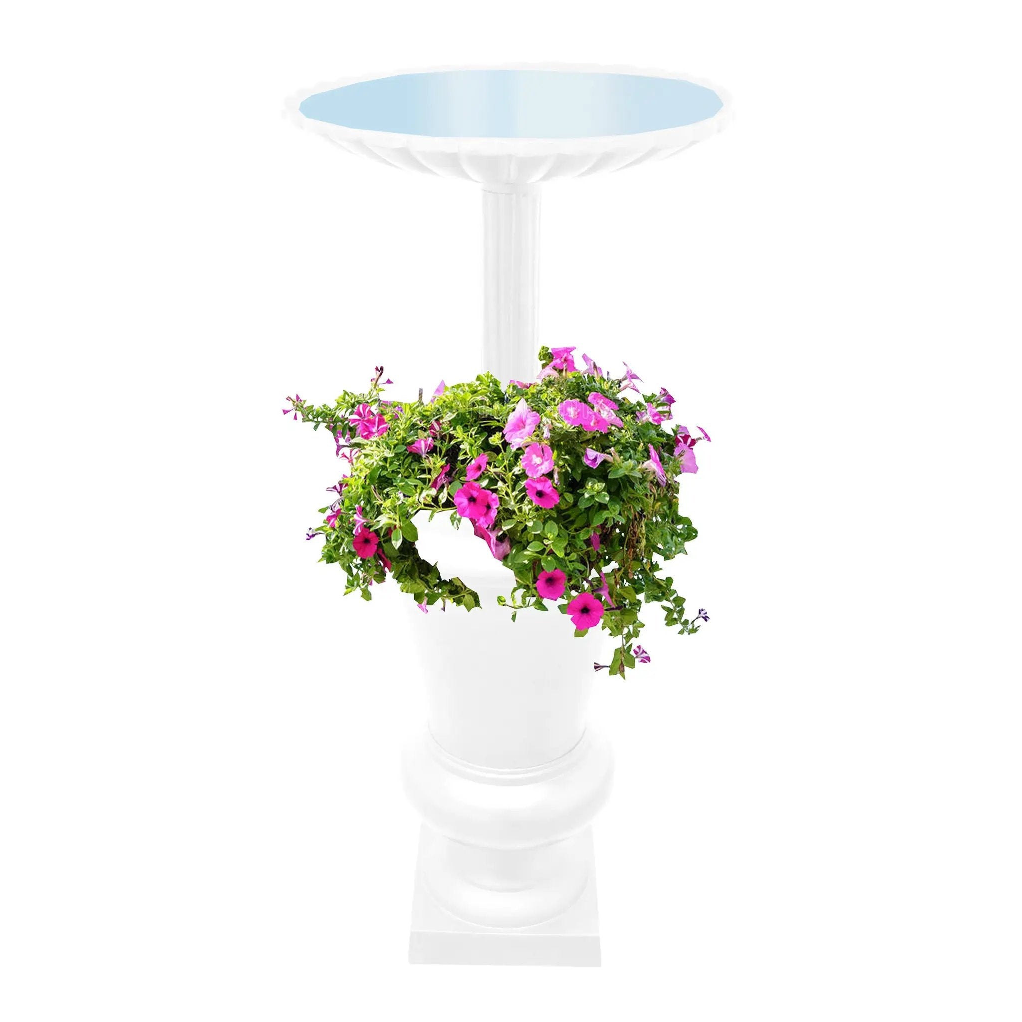 Ornate Round Cast Aluminum Metal 40-in Bird Bath Planter Vase Combo by Sharicks