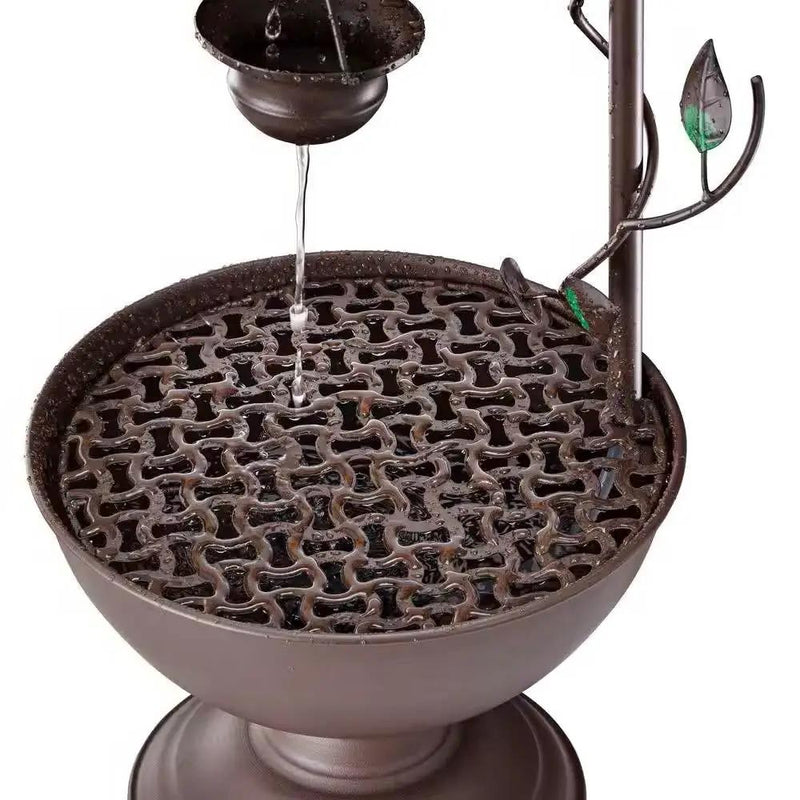 Outdoor Indoor 6-Tier Hanging Cups Water Fountain in Bronze Finish by HomePacific
