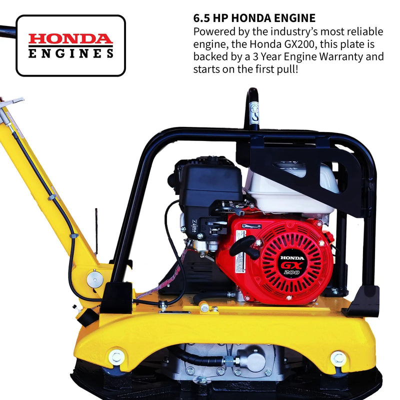 Tomahawk 6.5 HP Honda Reverse Hydraulic Plate Compactor for Soil, Aggregate, Cohesive Compaction by Tomahawk Power