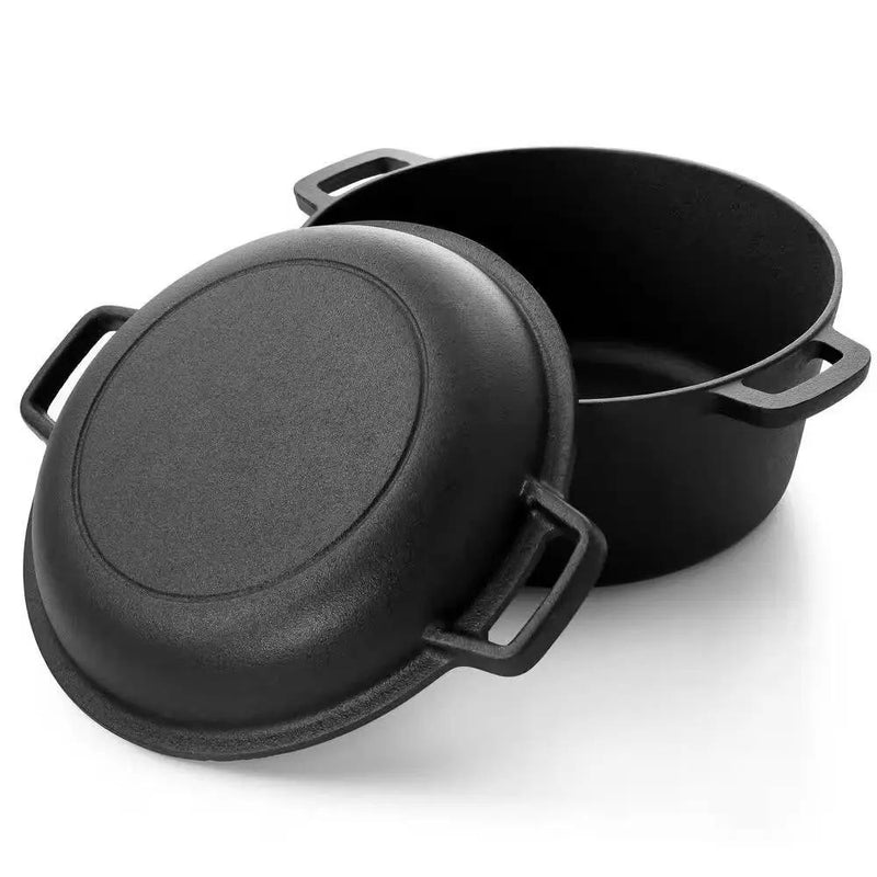 12-Piece Cast Iron Cookware set with Dutch Oven Frying Pan Skillet and Pizza Pan by HomePacific