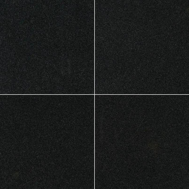 Premium Black Polished Granite Tiles 24x24 close up