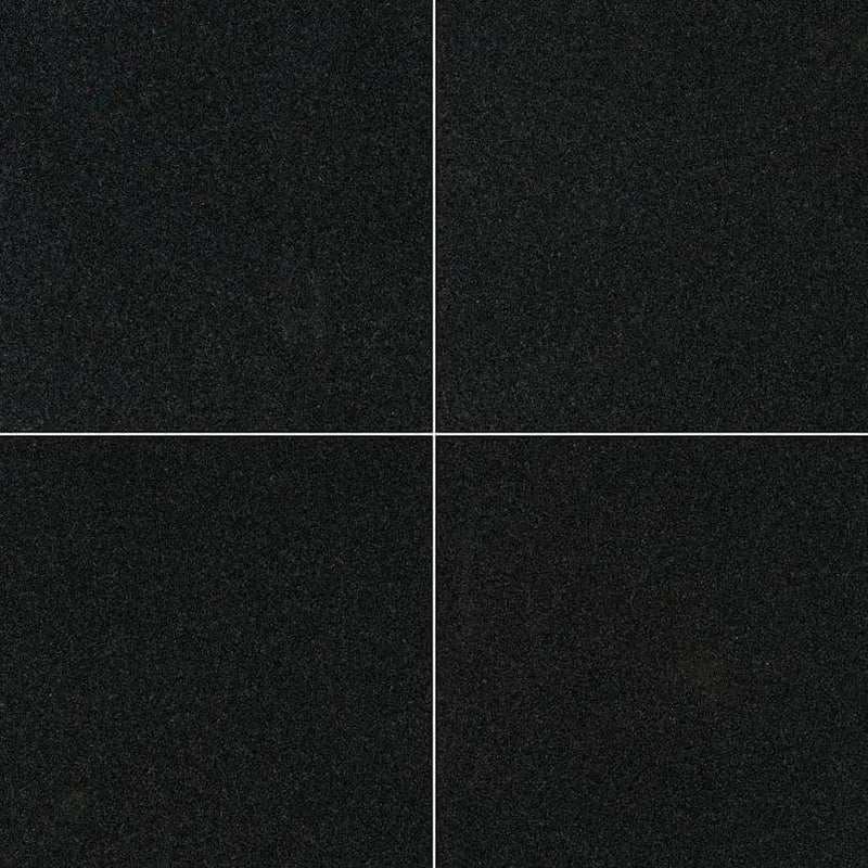 Premium Black Polished Granite Tiles 24x24 close up