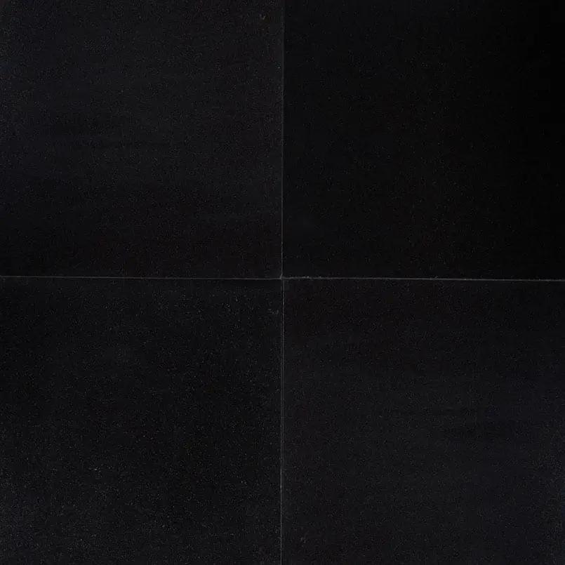 Premium Black Polished Granite Tiles 18x18 close up
