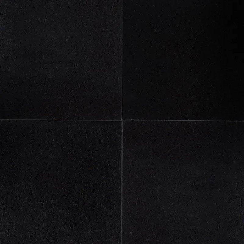 Premium Black Polished Granite Tiles 18x18 close up