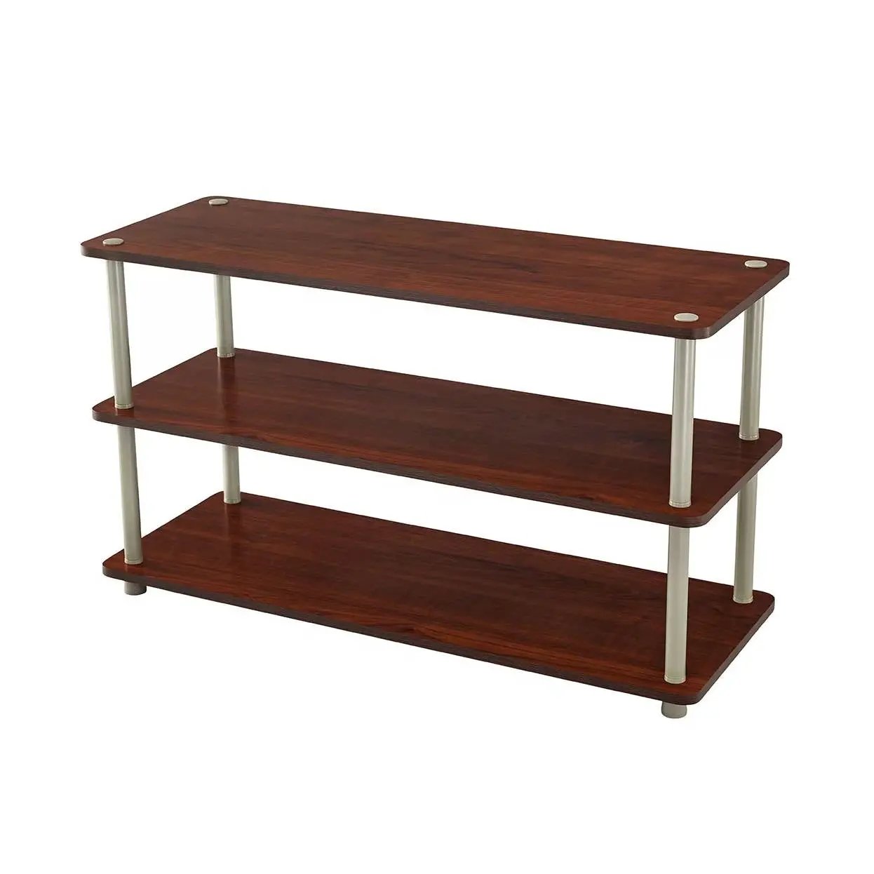 Dark Cherry 3-Shelf Modern Shoe Rack - Holds up to 12 Pair of Shoes by HomePacific