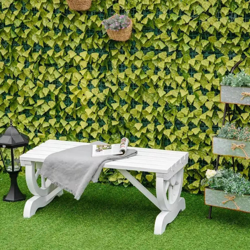Outdoor Farmhouse Fir Wood 2-Person Garden Bench in White Finish by HomePacific