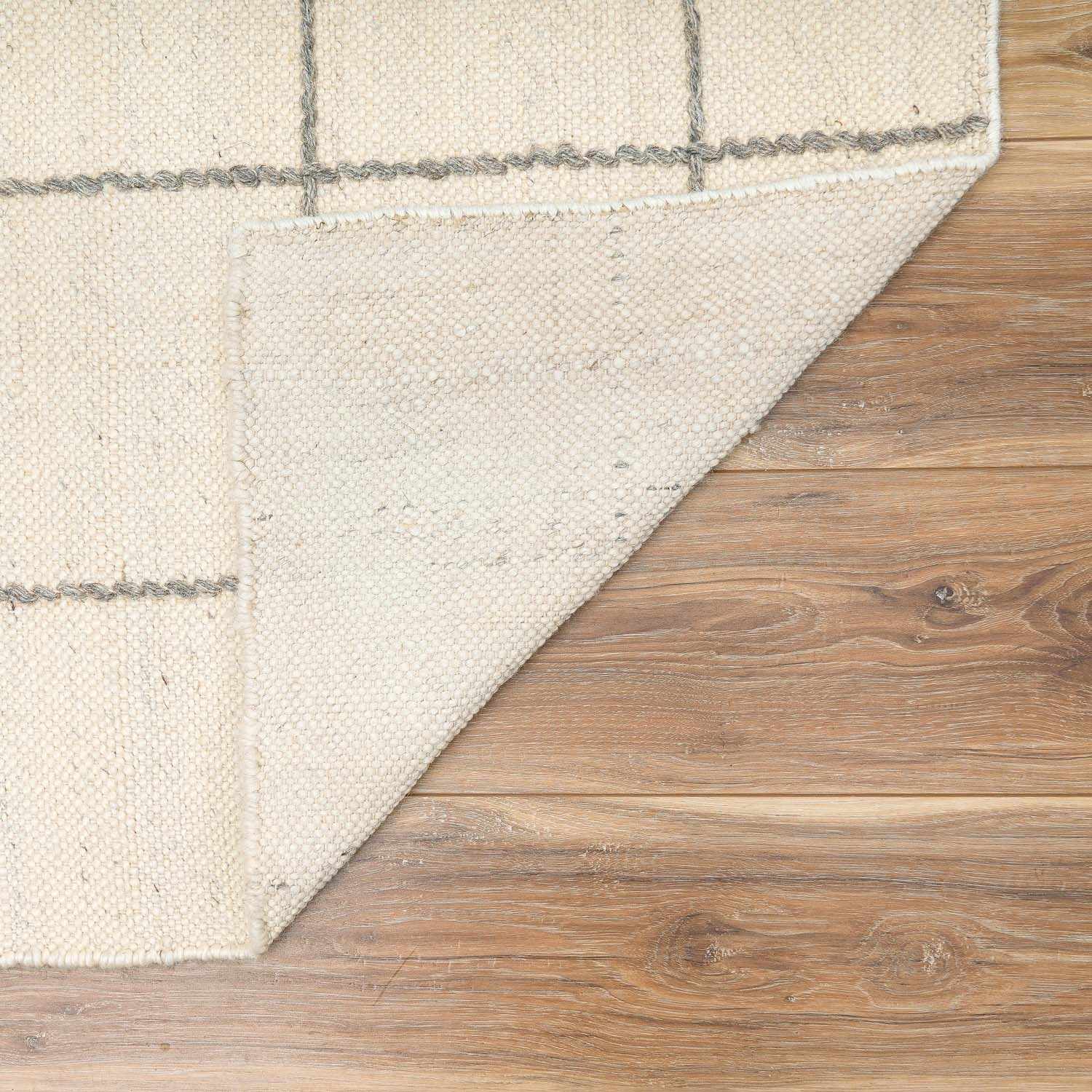 Tieve Black & White Grid Wool Rug - Clearance by Boutique Rugs