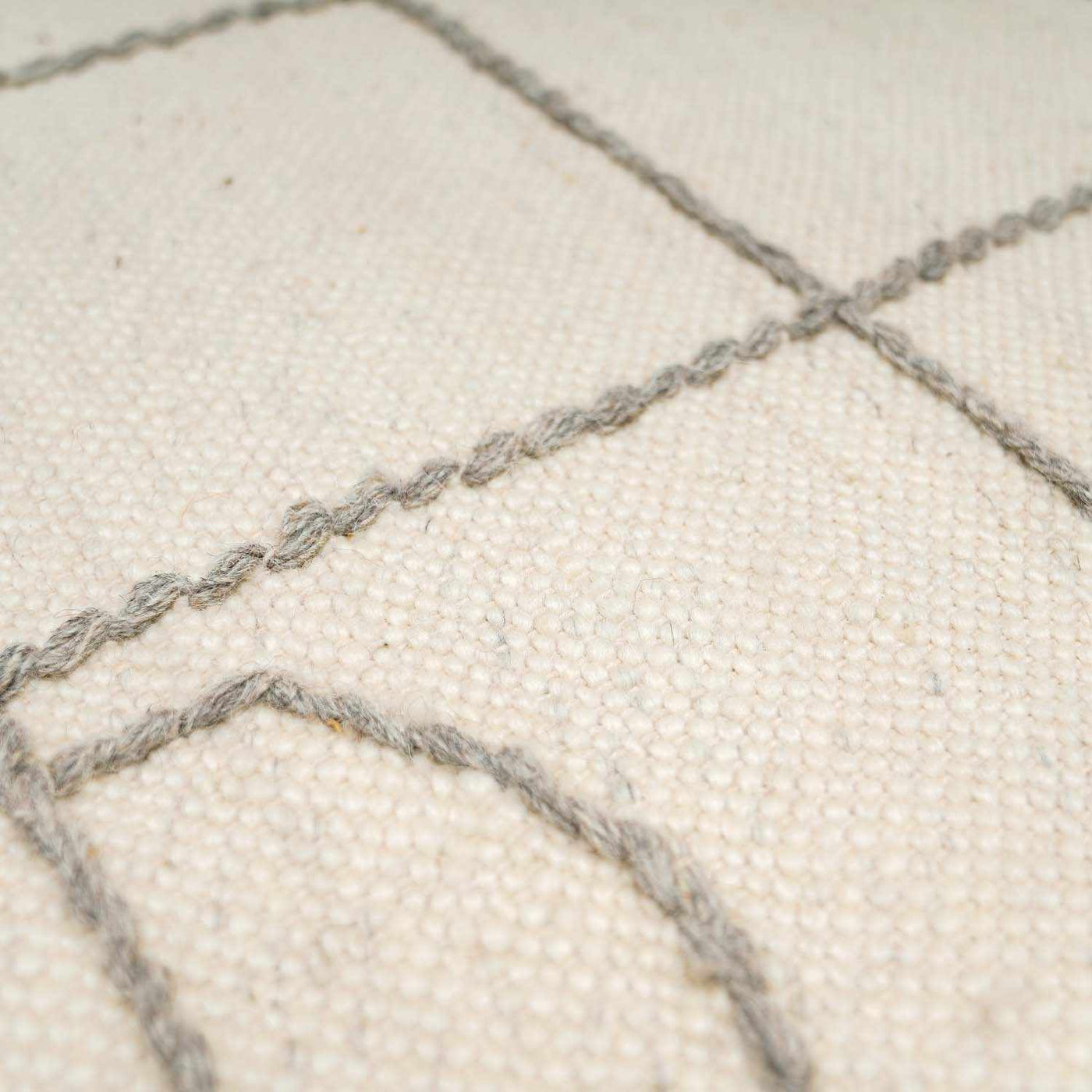 Tieve Black & White Grid Wool Rug - Clearance by Boutique Rugs