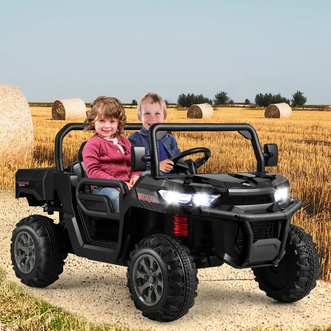 12V 2-Seater Kids Ride On Dump Truck with Dump Bed and Shovel by DirectDeals