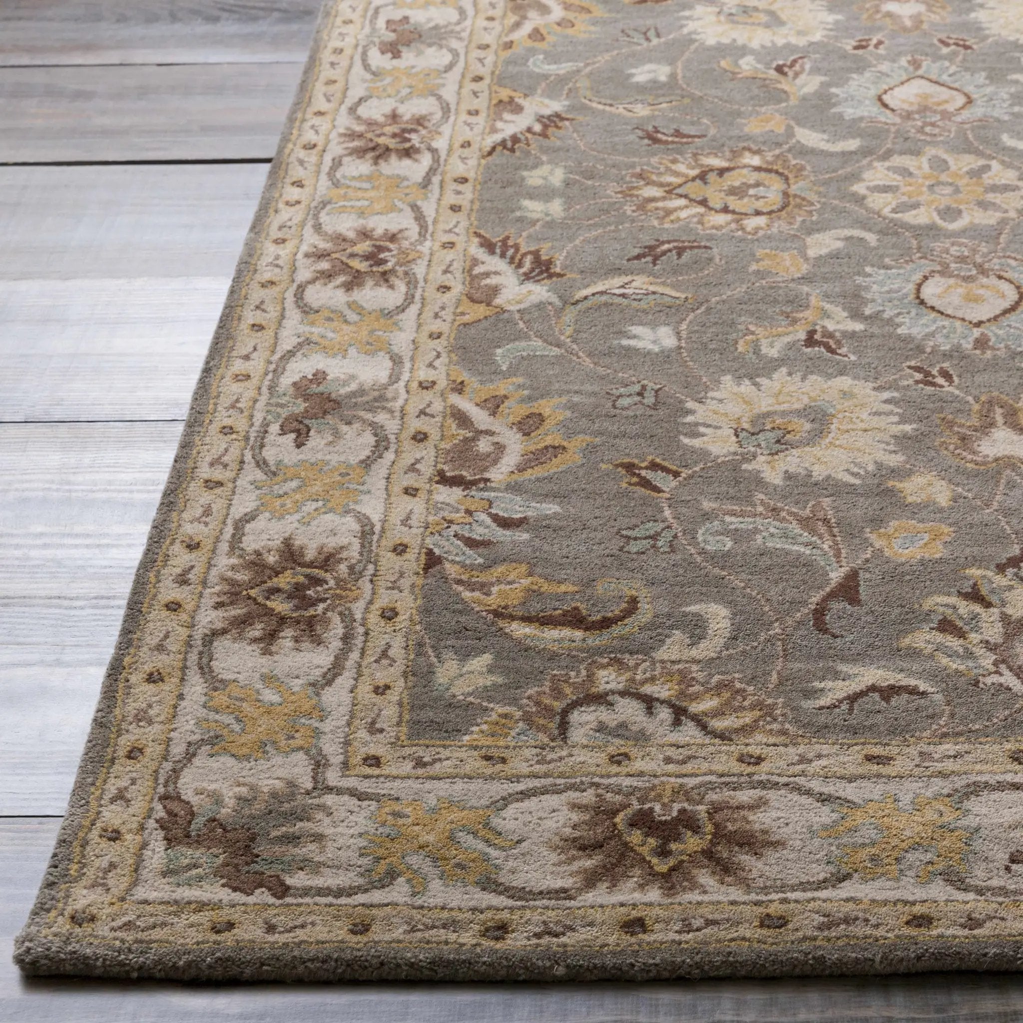 Cherryfield Hand Tufted Taupe Wool Rug by Boutique Rugs