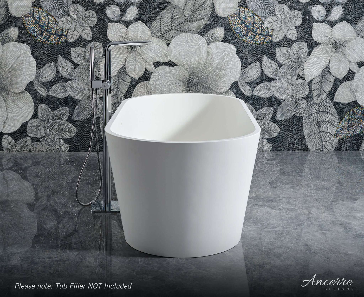 Tranquil Freestanding Solid Surface Bathtub by Ancerre Designs