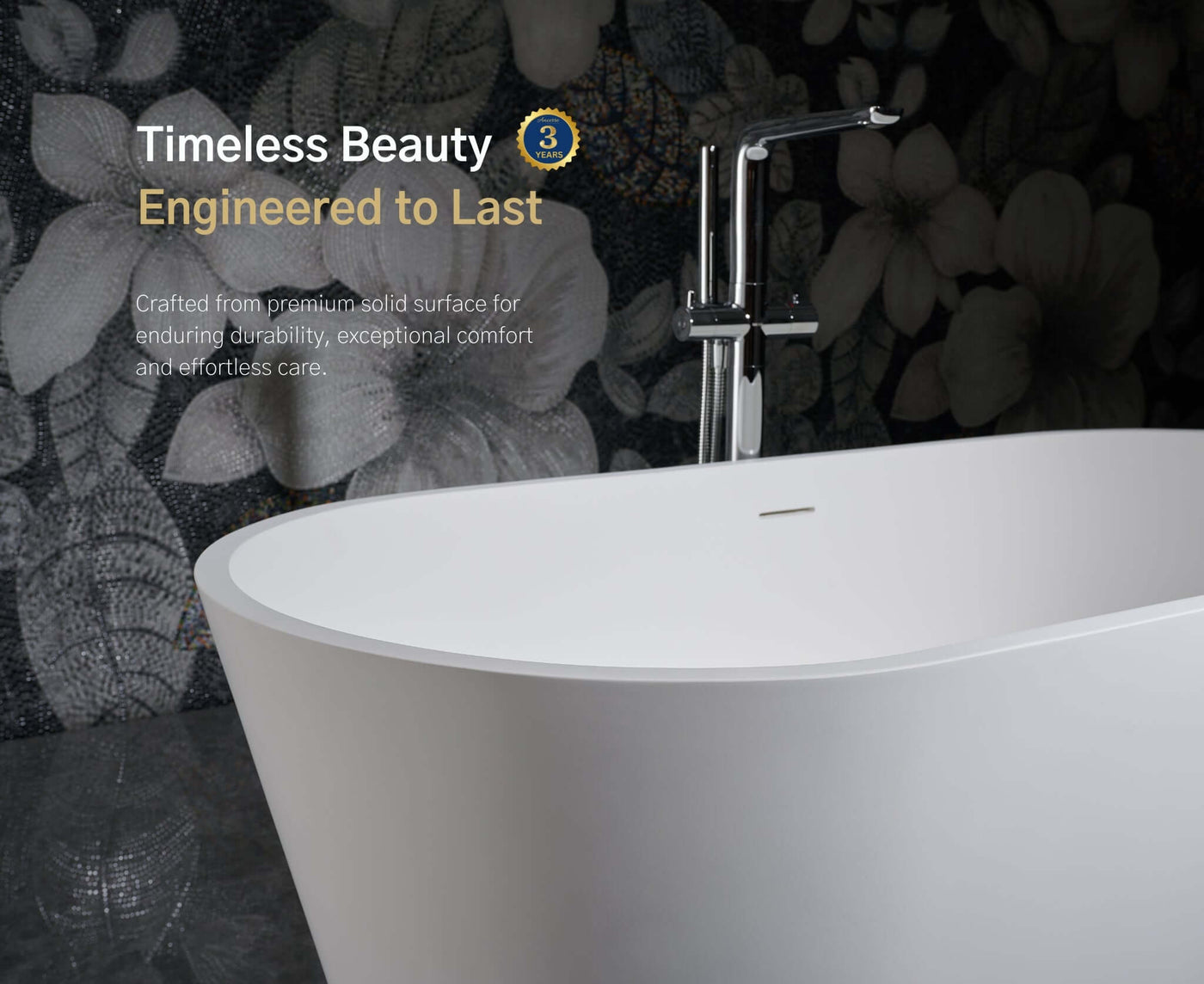 Tranquil Freestanding Solid Surface Bathtub by Ancerre Designs