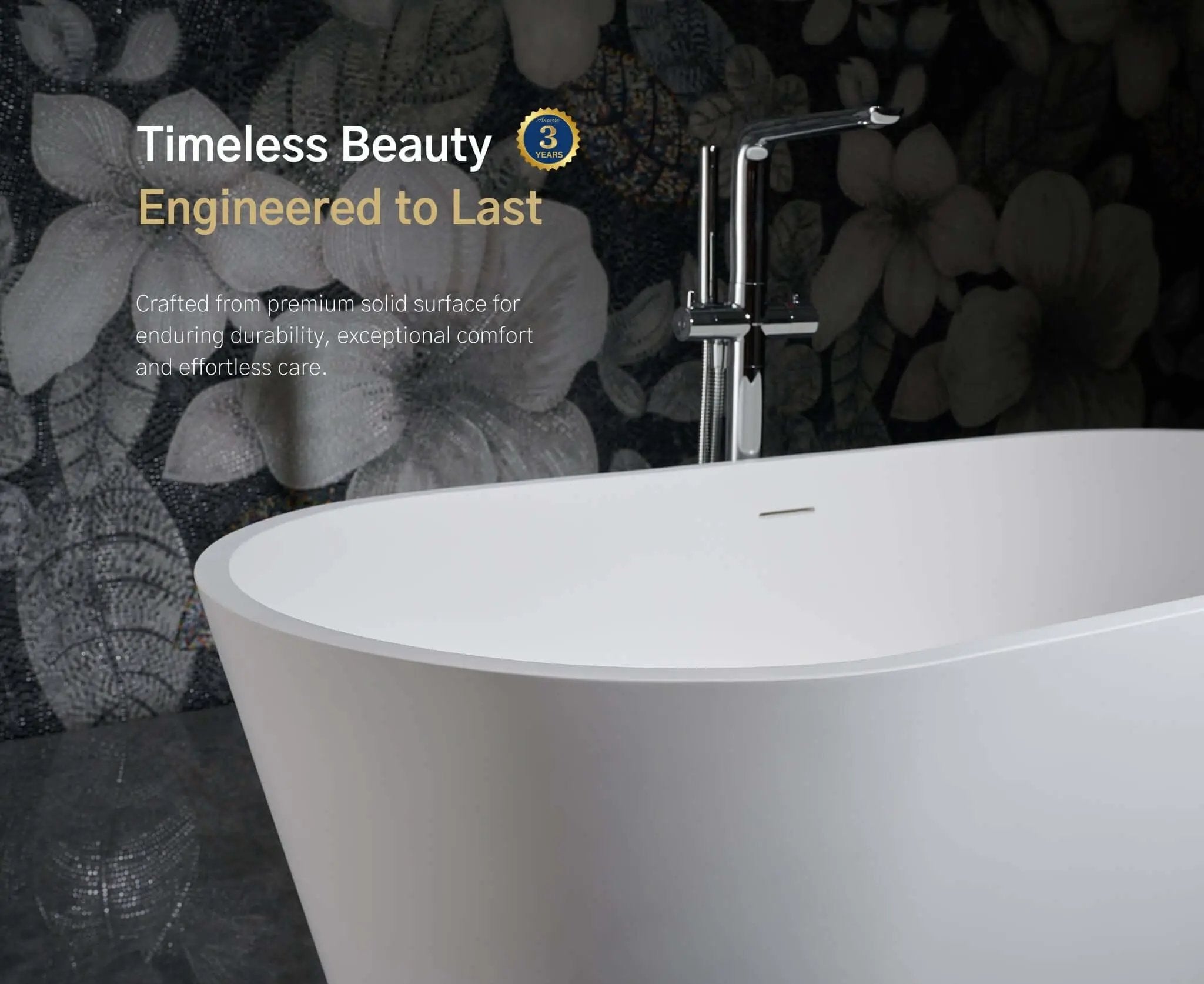 Tranquil Freestanding Solid Surface Bathtub by Ancerre Designs