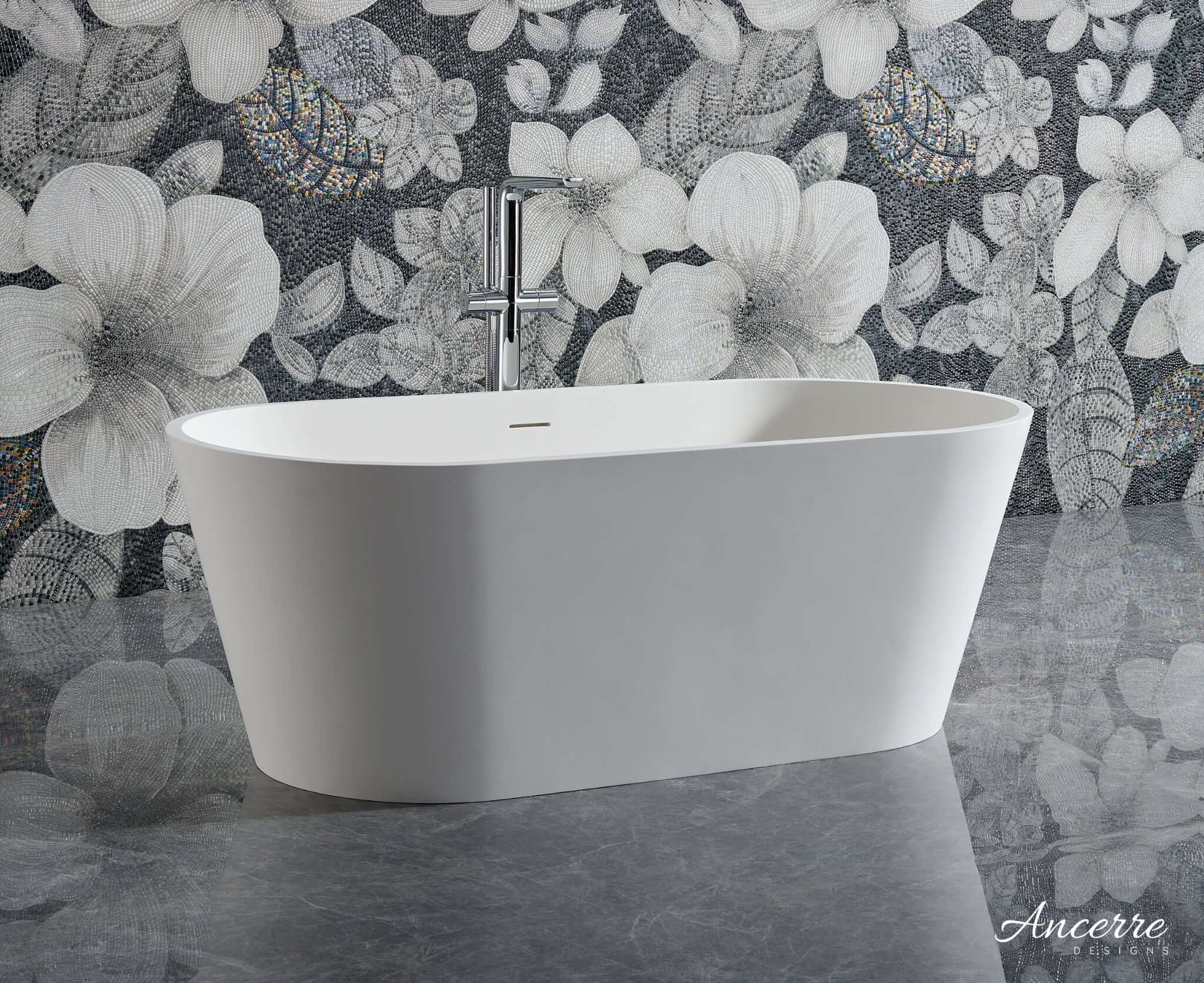 Tranquil Freestanding Solid Surface Bathtub by Ancerre Designs