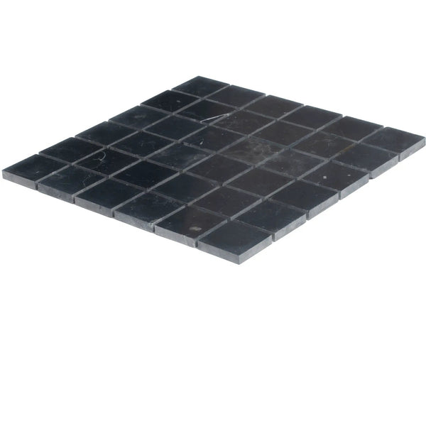 Black 12x12 Polished Square Nero Marquina Marble Mosaic Tile (5 pack, 5 sq ft/case), photo 2 of 4