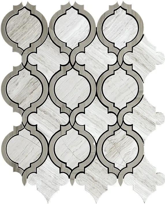 5-Pack Grey 12-in x 12-in Polished Natural Stone Honeycomb Wood Look Floor and Wall Tile, photo 2 of 2