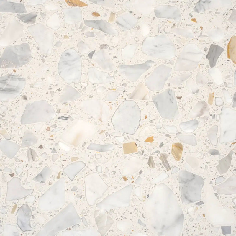 Ivory White Gray 24x24 Polished Square Terrazzo Large Format Tile (4 pack, 15.5 sq ft/case) by Apollo Tile
