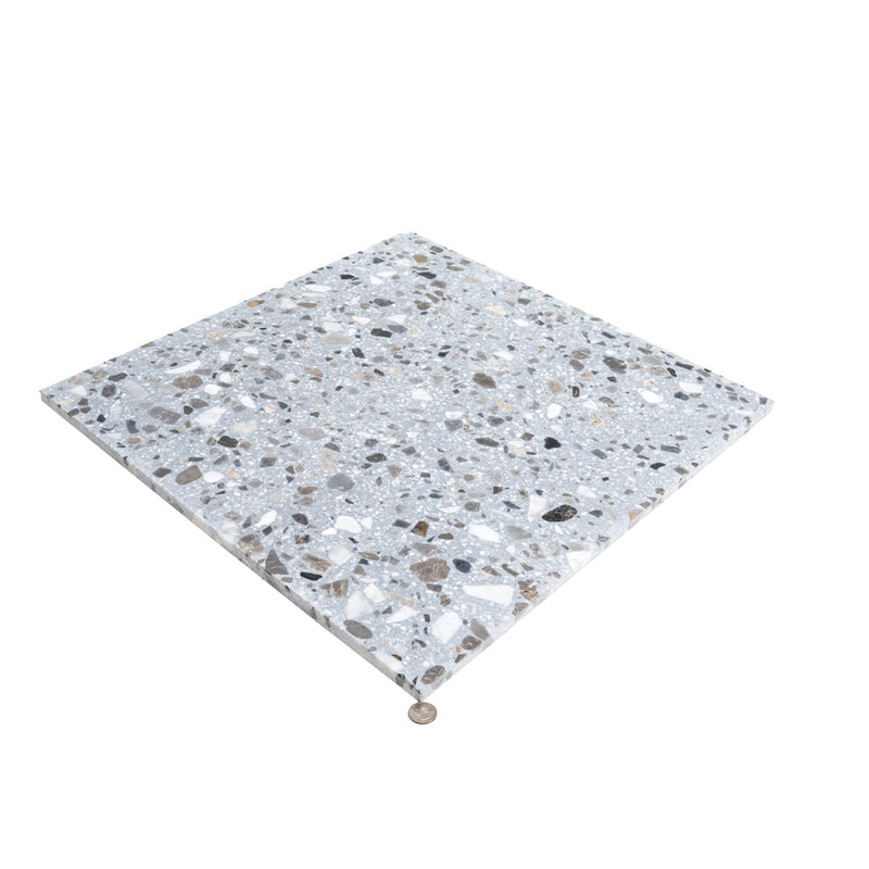 Sample-Gray Beige 24x24 Honed Square Terrazzo Large Format Tile (2 pack, 7.75 sq ft/case), photo 4 of 7