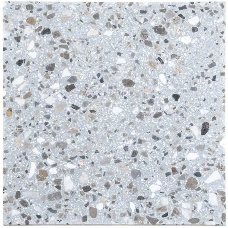 Gray Beige 24x24 Honed Square Terrazzo Large Format Tile (2 pack, 7.75 sq ft/case) by Apollo Tile