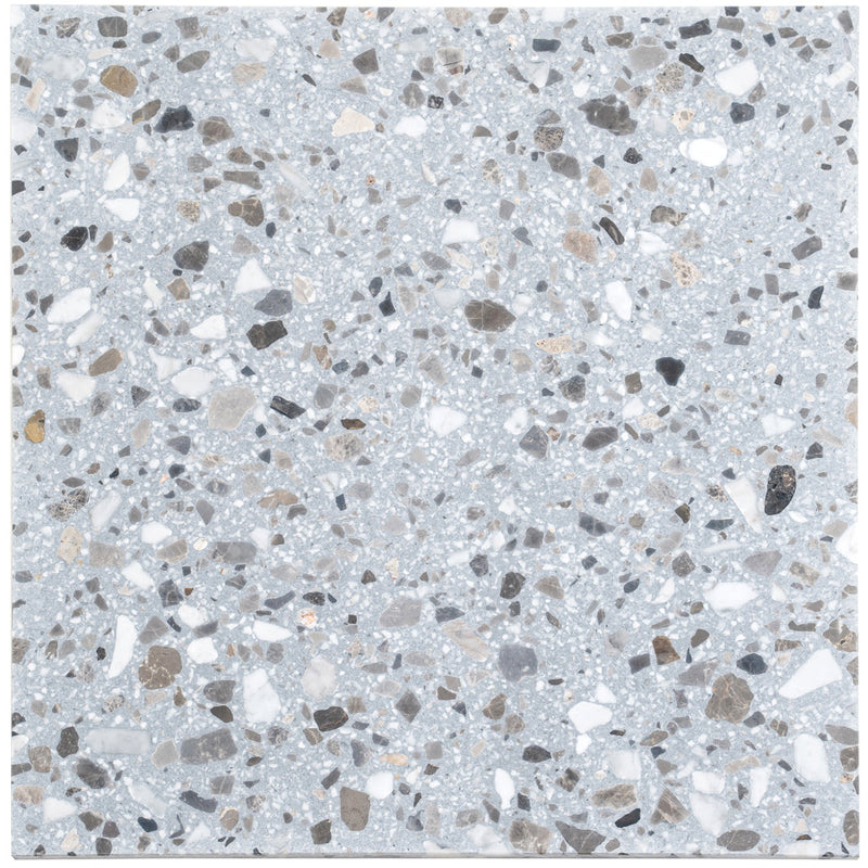 Sample-Gray Beige 24x24 Honed Square Terrazzo Large Format Tile (2 pack, 7.75 sq ft/case)