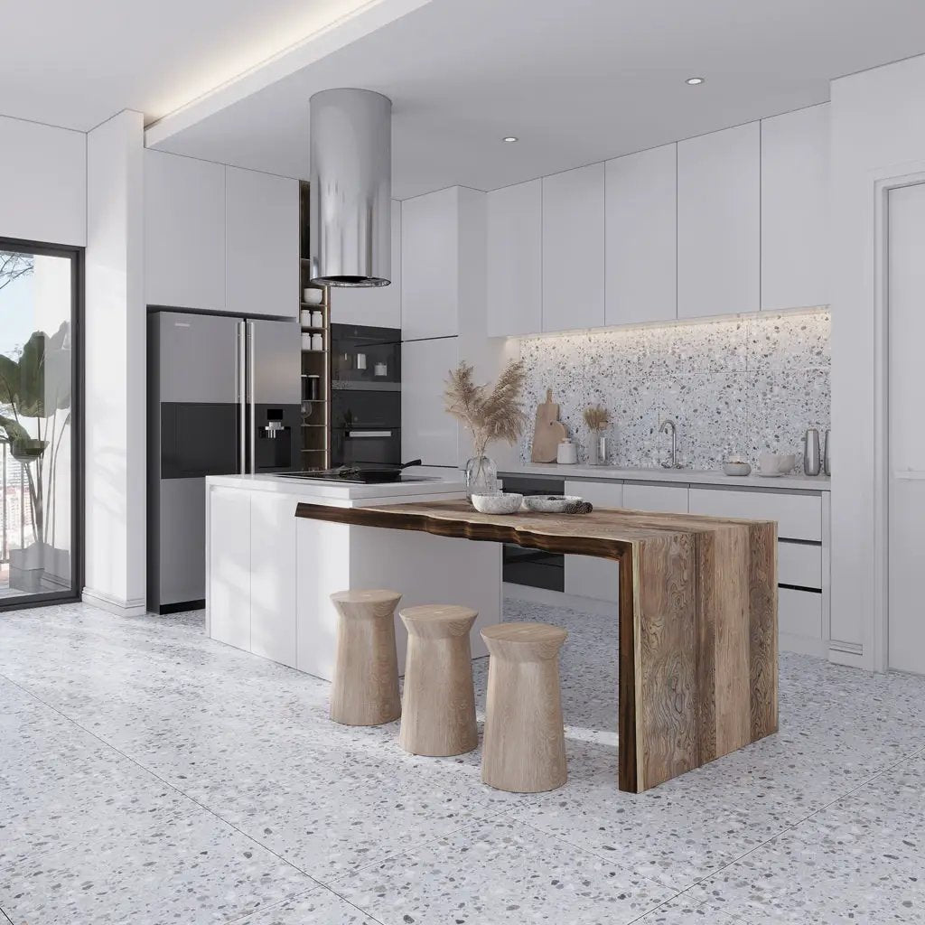Gray Beige 24x24 Honed Square Terrazzo Large Format Tile (2 pack, 7.75 sq ft/case) by Apollo Tile