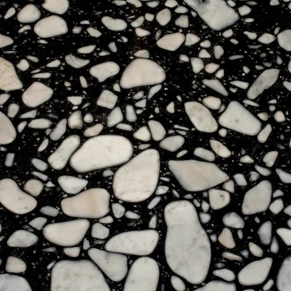 Jet Black 24x24 Polished Square Terrazzo Large Format Tile (4 pack, 15.5 sq ft/case) by Apollo Tile
