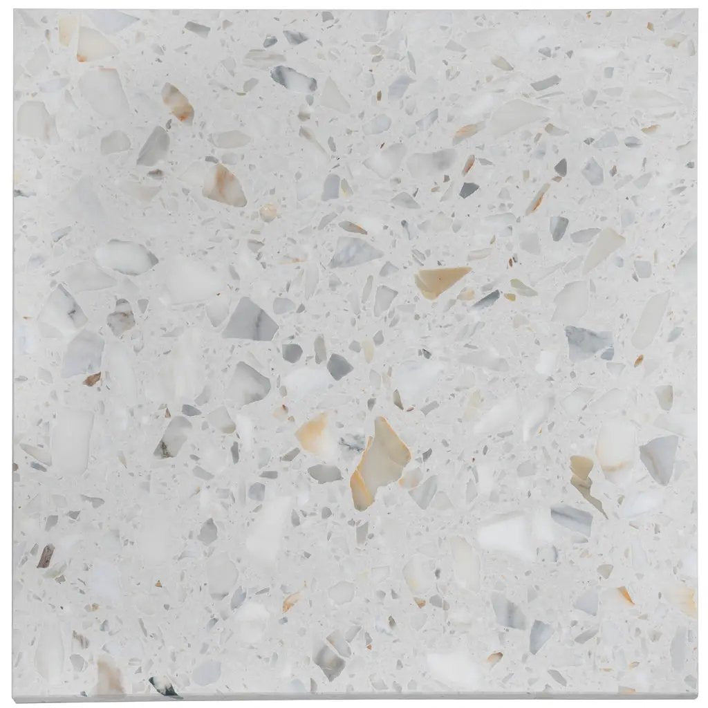 White Gold 24x24 Honed Square Terrazzo Large Format Tile (2 pack, 7.75 sq ft/case) by Apollo Tile