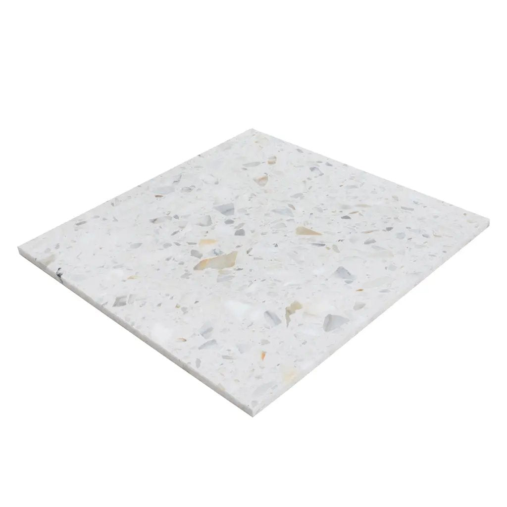 White Gold 24x24 Honed Square Terrazzo Large Format Tile (2 pack, 7.75 sq ft/case) by Apollo Tile
